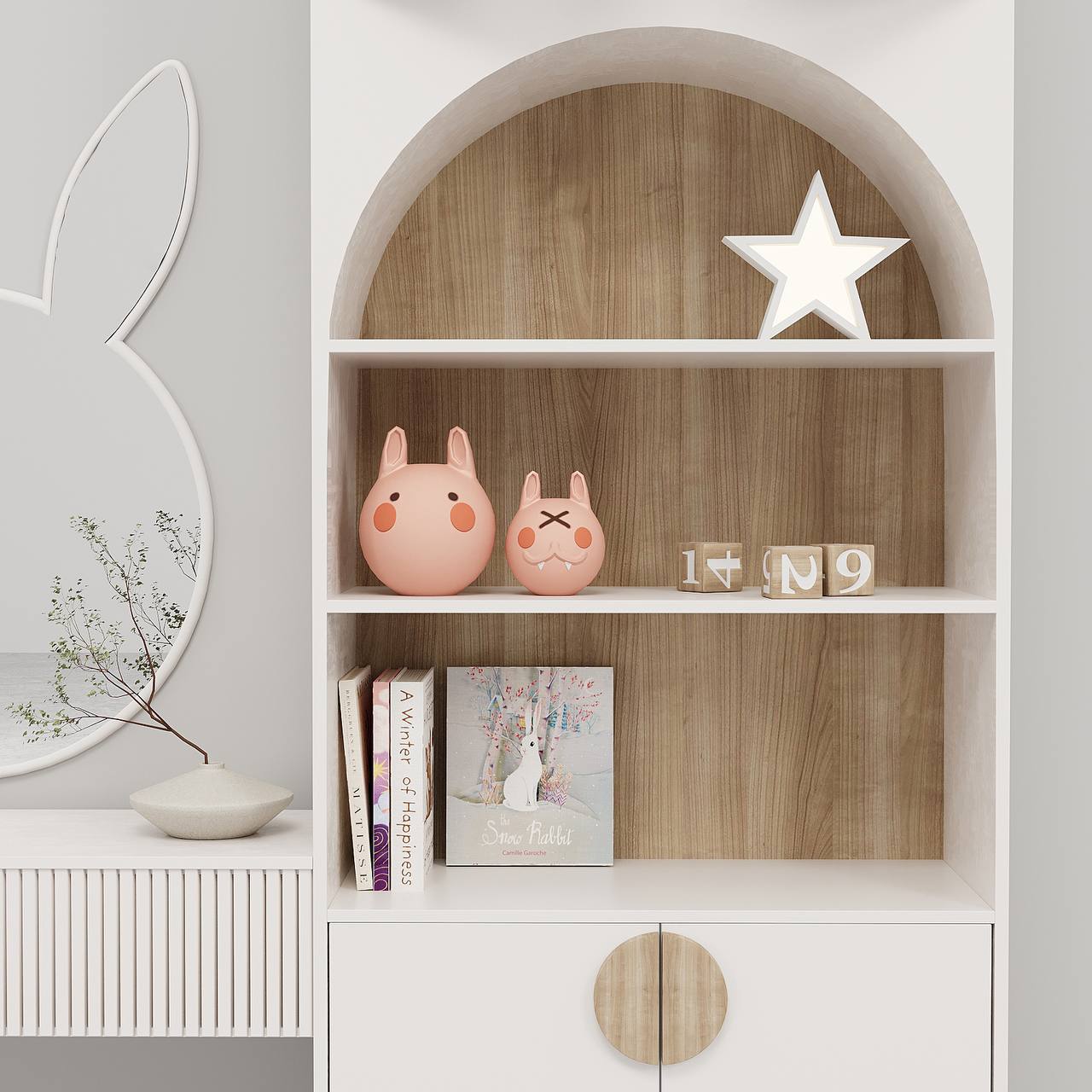 طاولة تزيين بتصميم أرنب / 225 × 45 سم