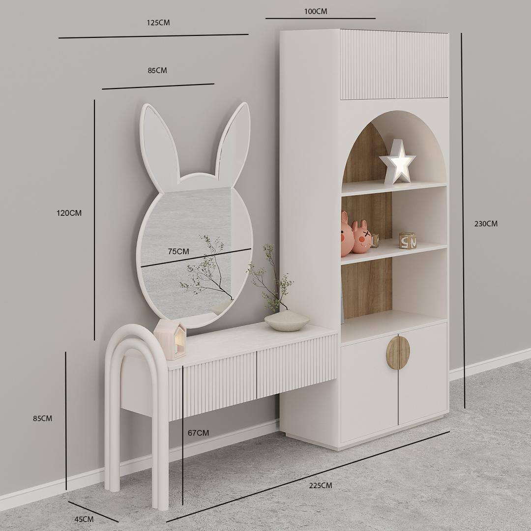 طاولة تزيين بتصميم أرنب / 225 × 45 سم