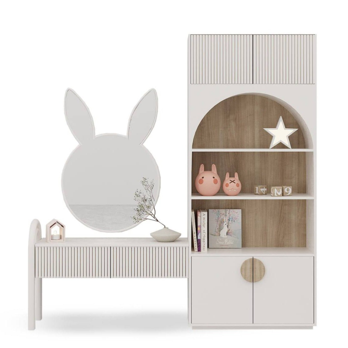 طاولة تزيين بتصميم أرنب / 225 × 45 سم