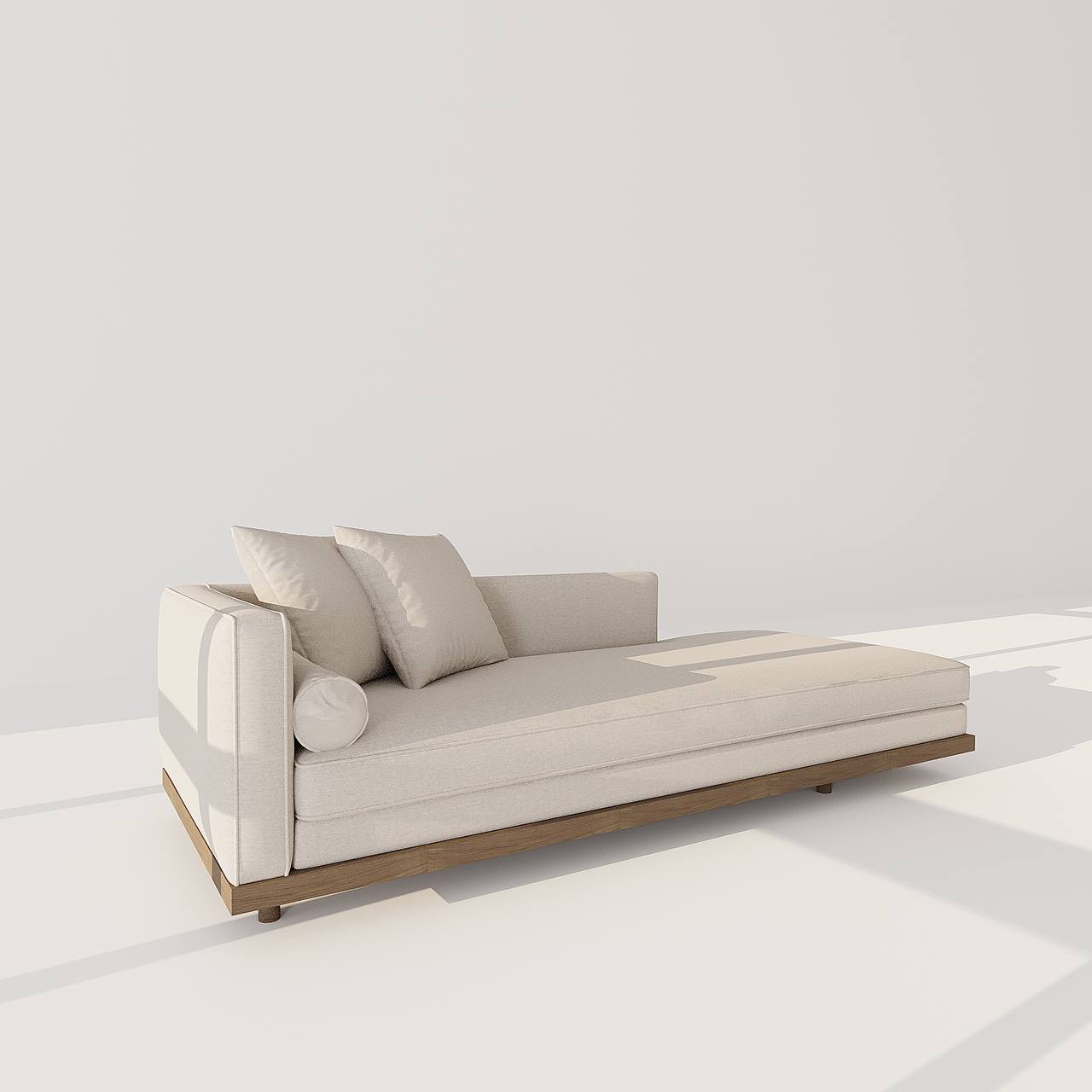 Verona Chaise / Light Beige Linen