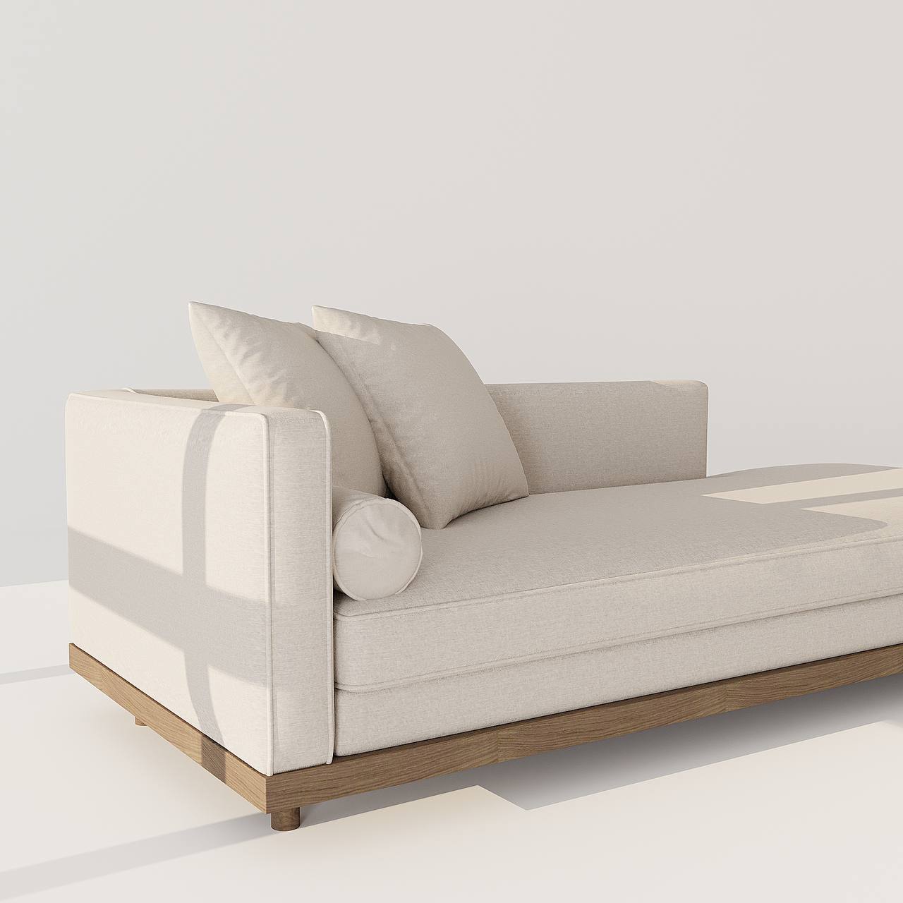 Verona Chaise / Light Beige Linen