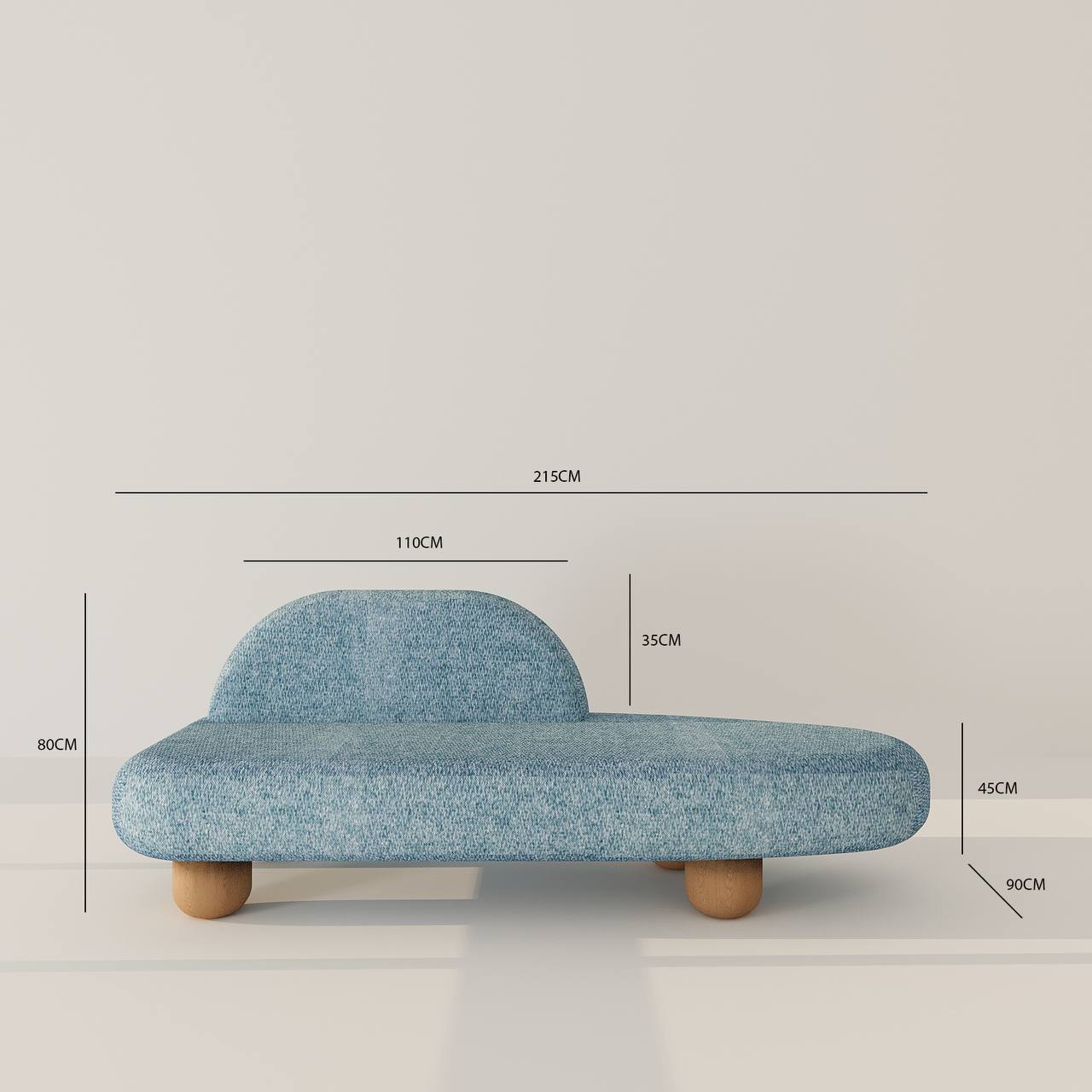 Audrey Chaise / Baby Blue Cotton Blend