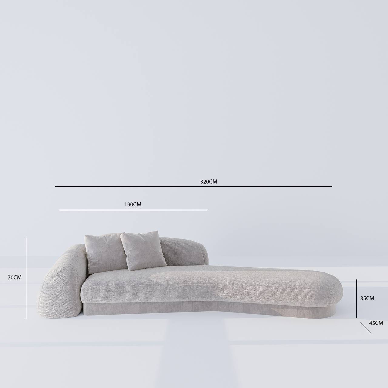 Moray Chaise / Grey Cotton Blend