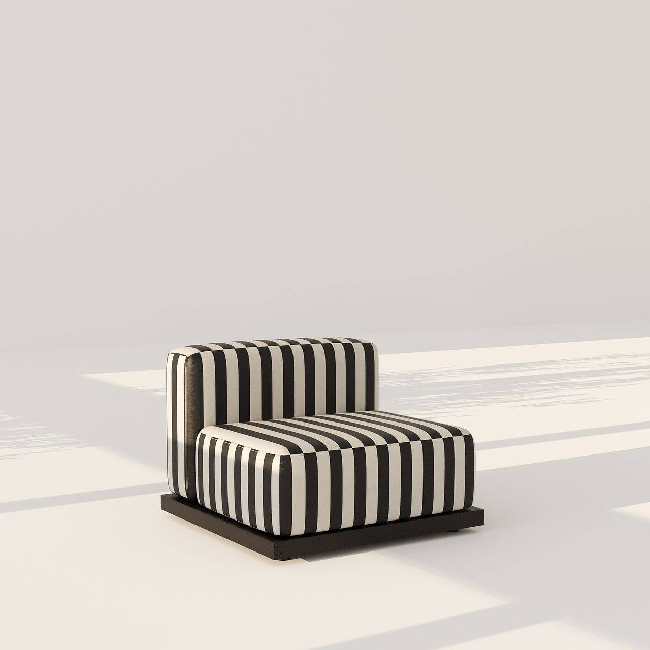 XO Chair Modular / White & Black Satin