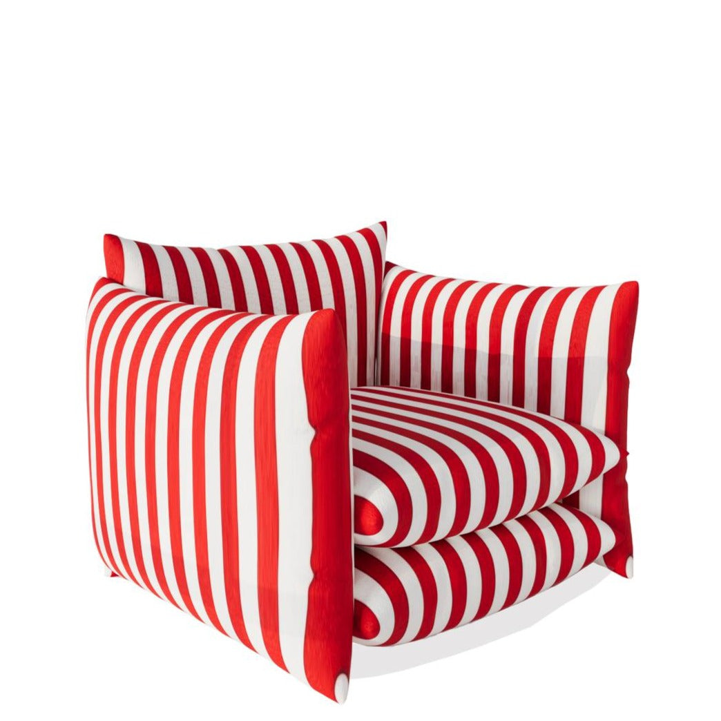 Pillows Armchair / Stripped Satin