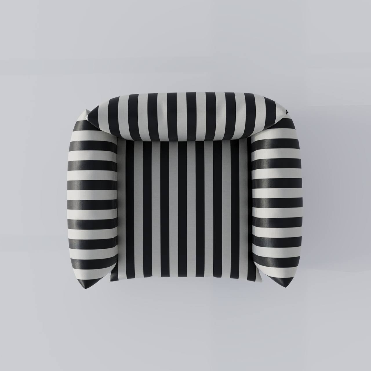 Pillows Armchair / Stripped Satin