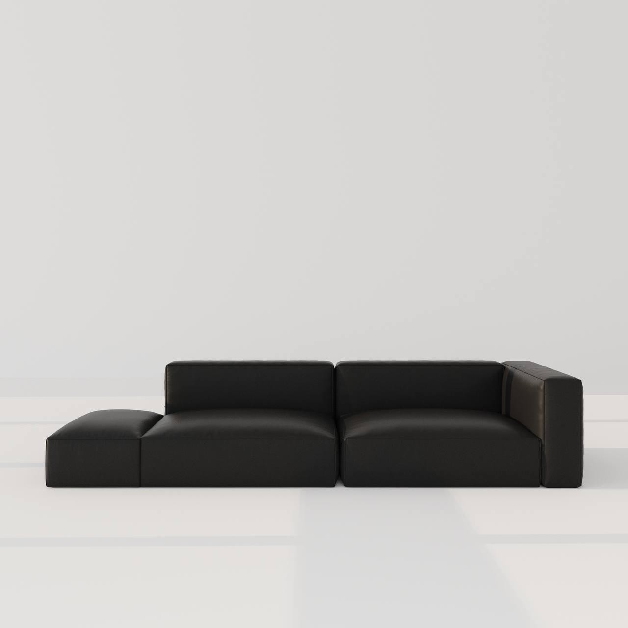 Santo Sofa 3S / Black Faux Leather