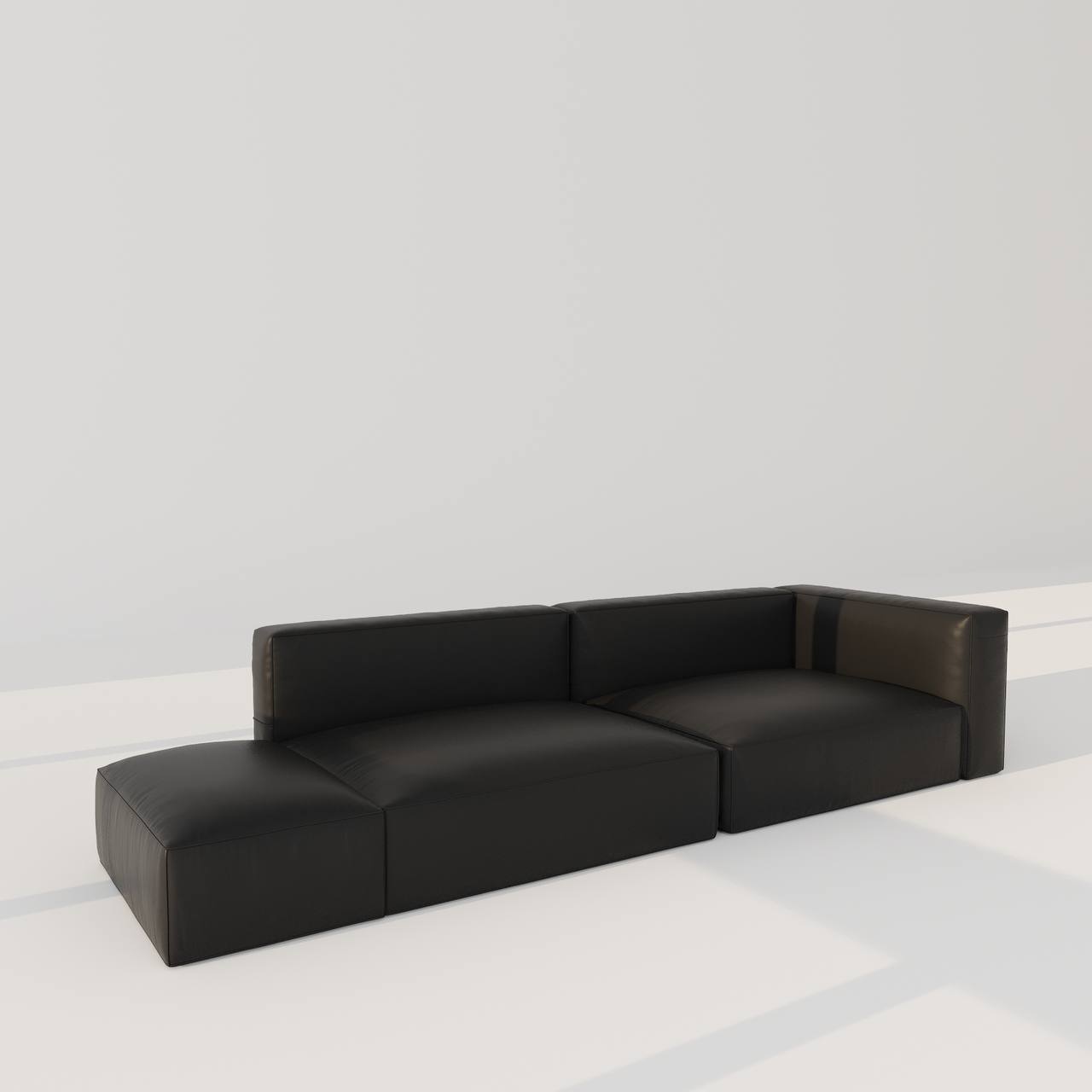 Santo Sofa 3S / Black Faux Leather