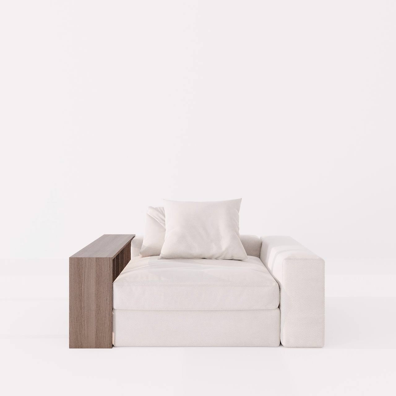 Nolla Armchair / White Cotton-Blend