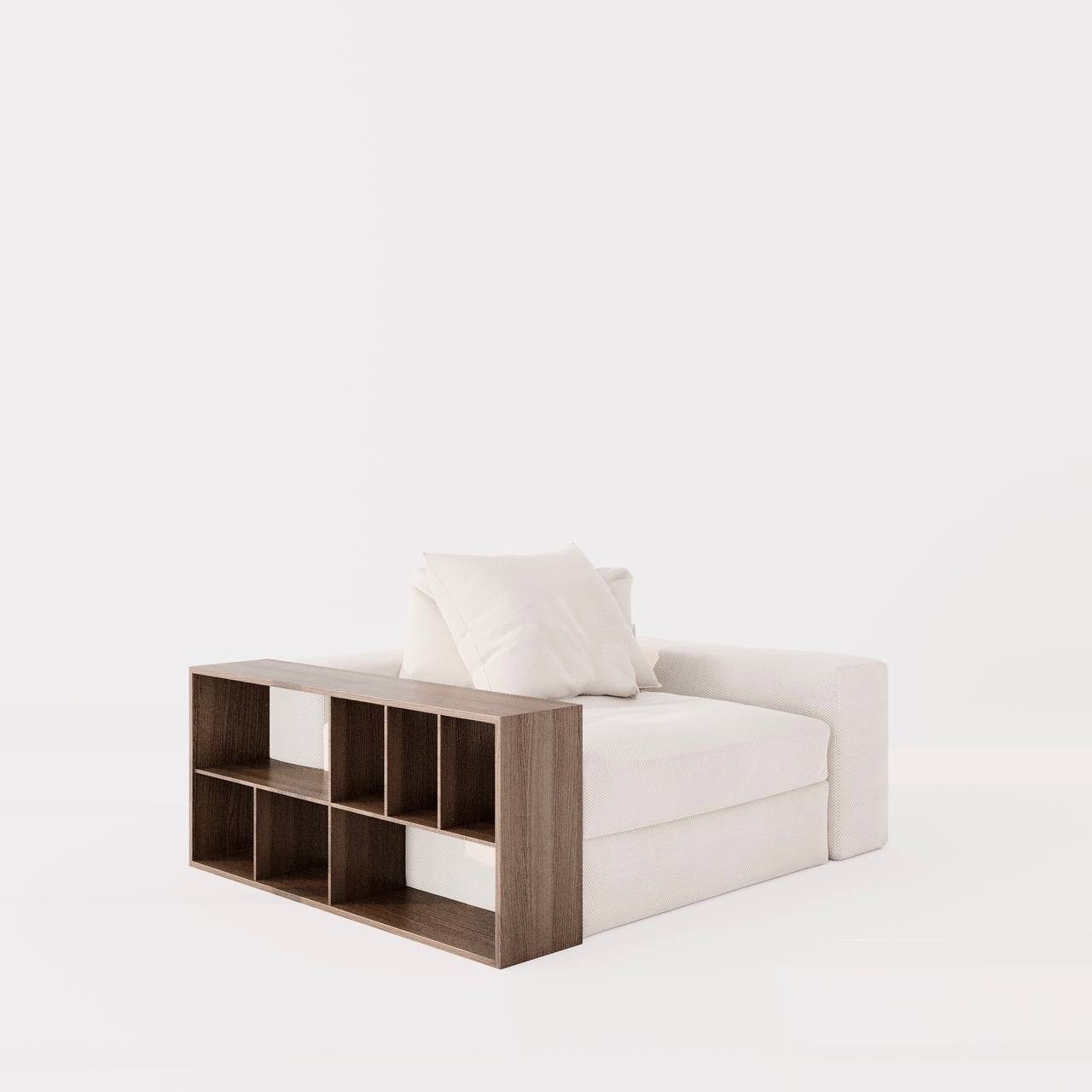 Nolla Armchair / White Cotton-Blend