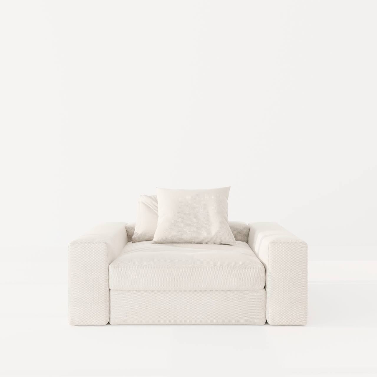 Nolla Armchair / White Cotton-Blend