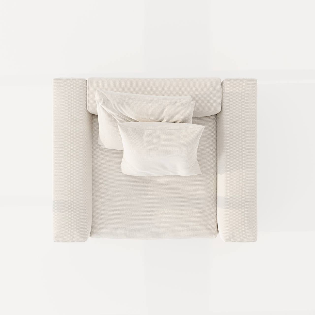 Nolla Armchair / White Cotton-Blend