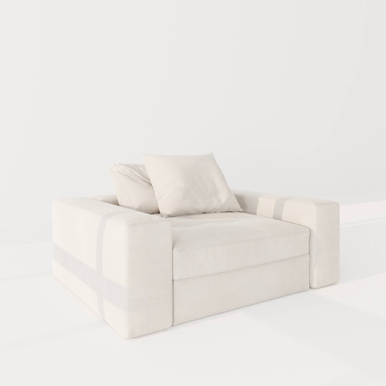 Nolla Armchair / White Cotton-Blend