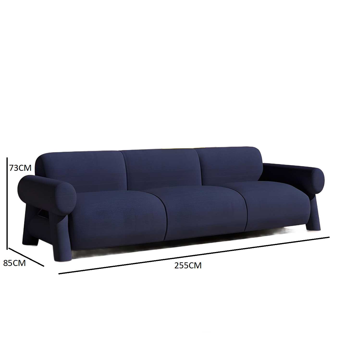 Navo Sofa - Rounded Arm Fabric Sofa