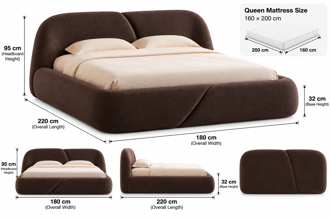 Sovelle Bed - Sculptural Upholstered Platform Bed