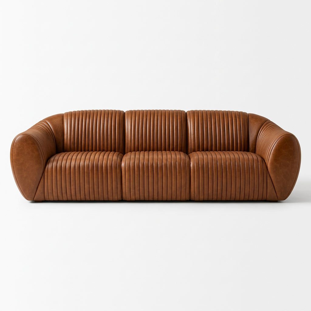 Rivo sofa, head-on front view on a white background