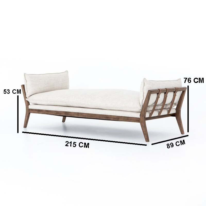 Roman Chaise Lounge / 215 x 89 CM Linen Upholstery