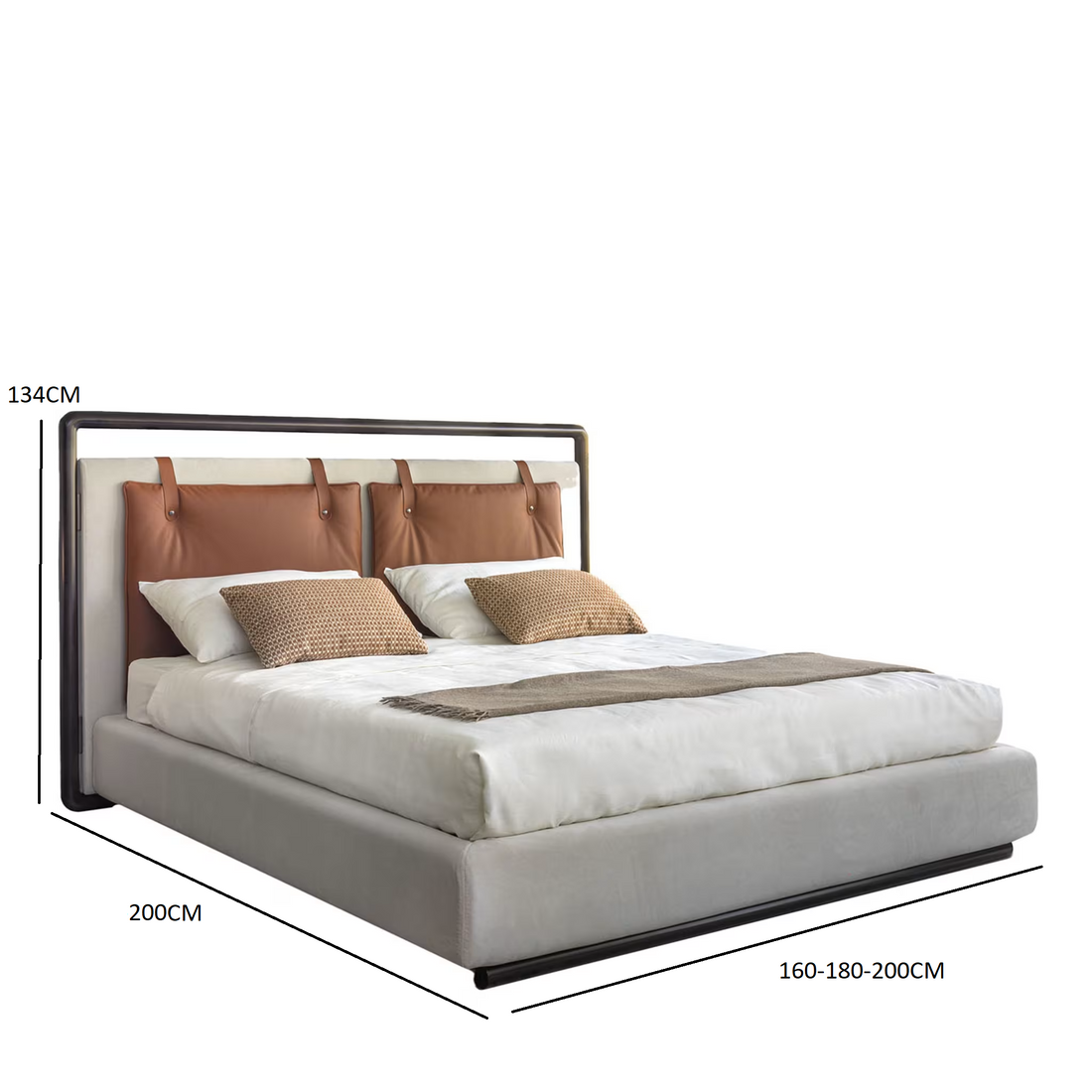 Corin Bed - Leather Cushion Headboard