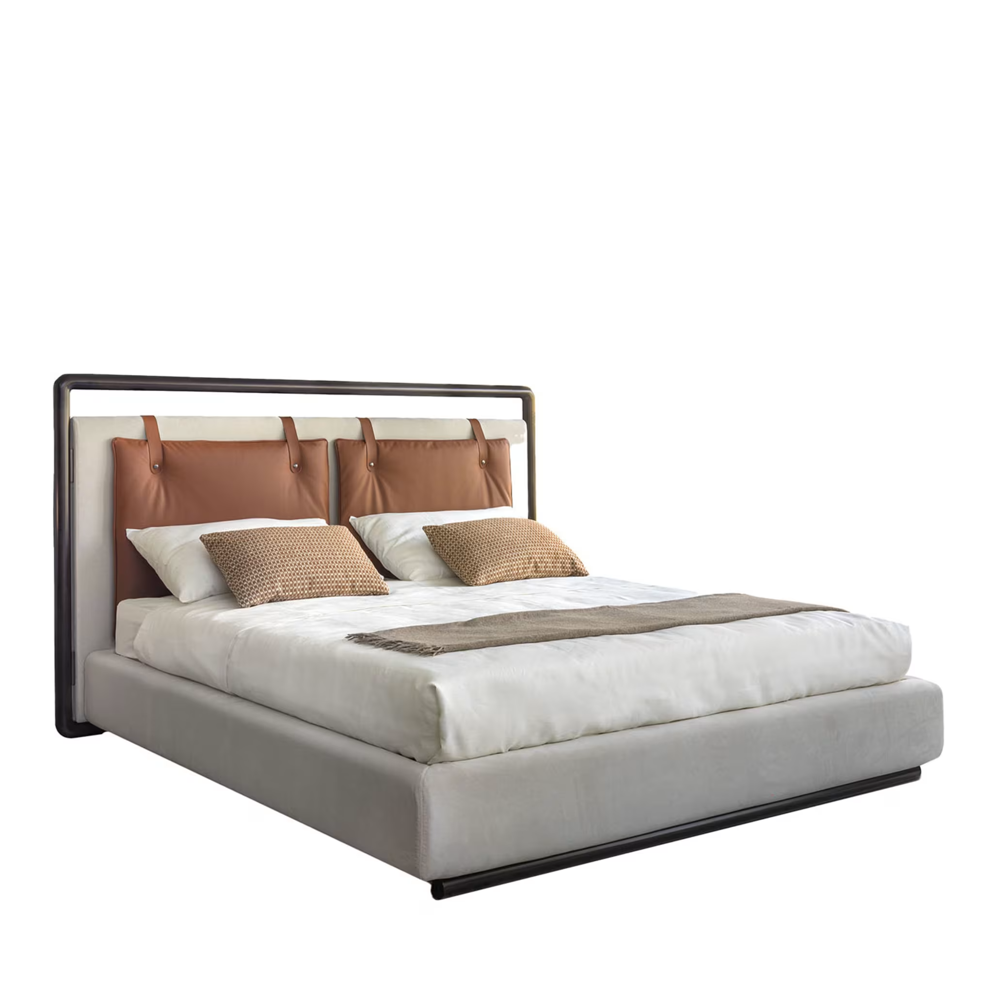 Corin Bed - Leather Cushion Headboard