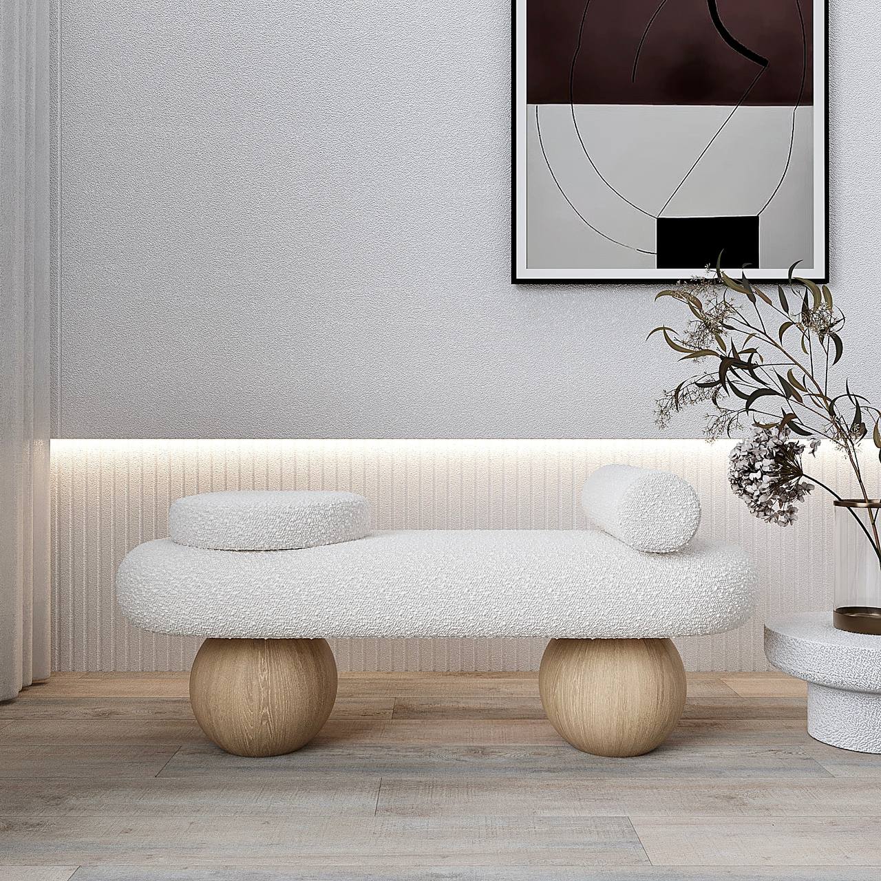 Spherea Bench / White Boucle