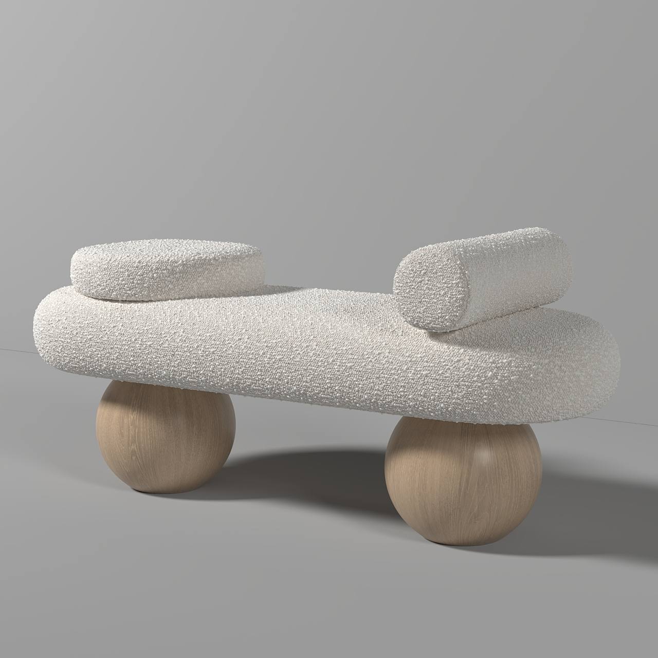 Spherea Bench / White Boucle