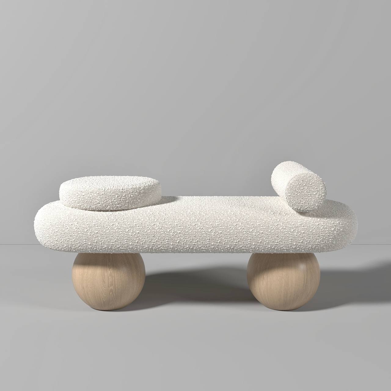 Spherea Bench / White Boucle