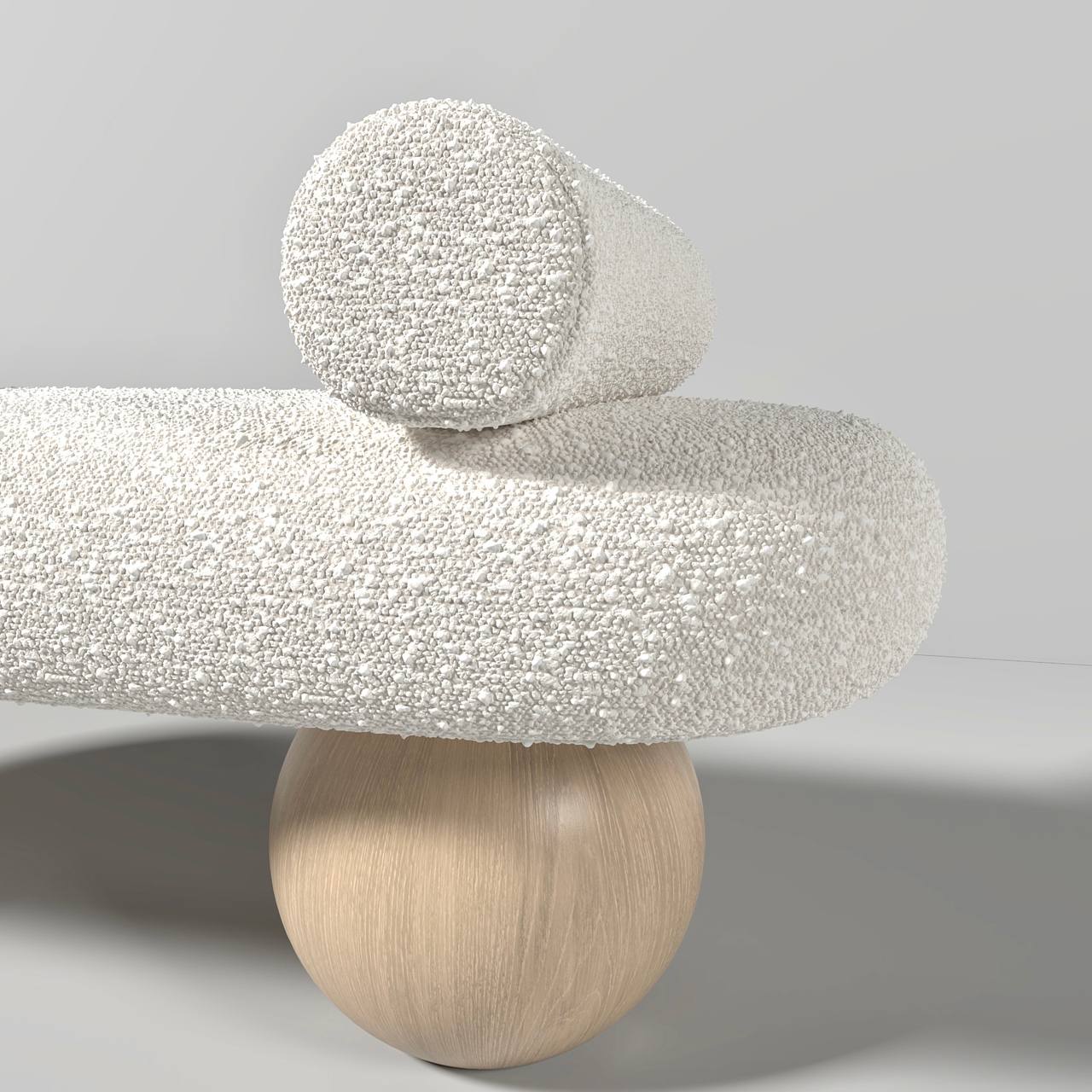 Spherea Bench / White Boucle