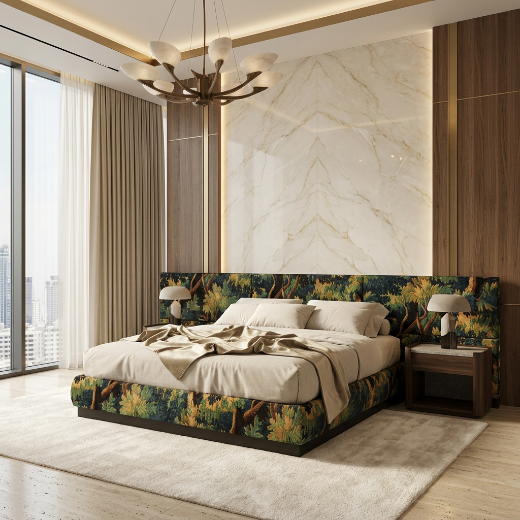 Sylvara bed in a grand luxury bedroom