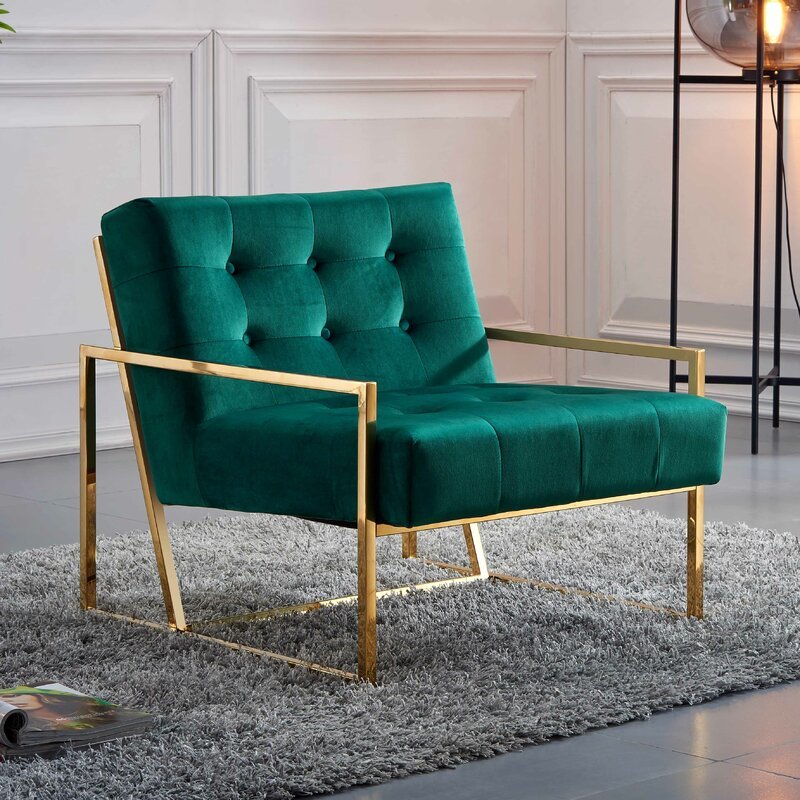 Theo Arm Chair / Velvet Upholstery