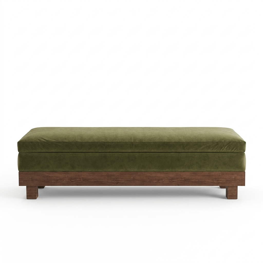 Tobhias bench, straight-on front view on a white background