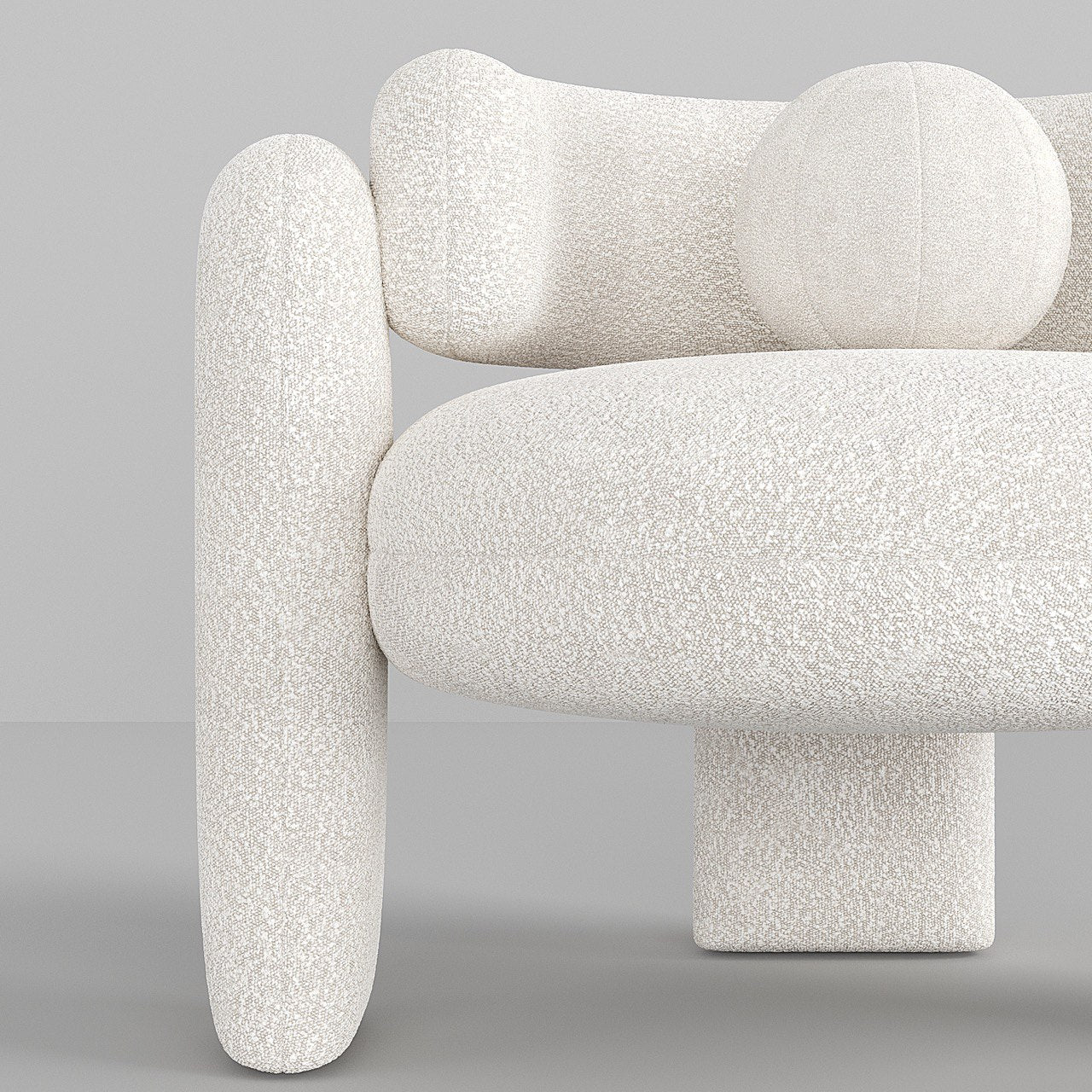 Vector Armchair / White Boucle