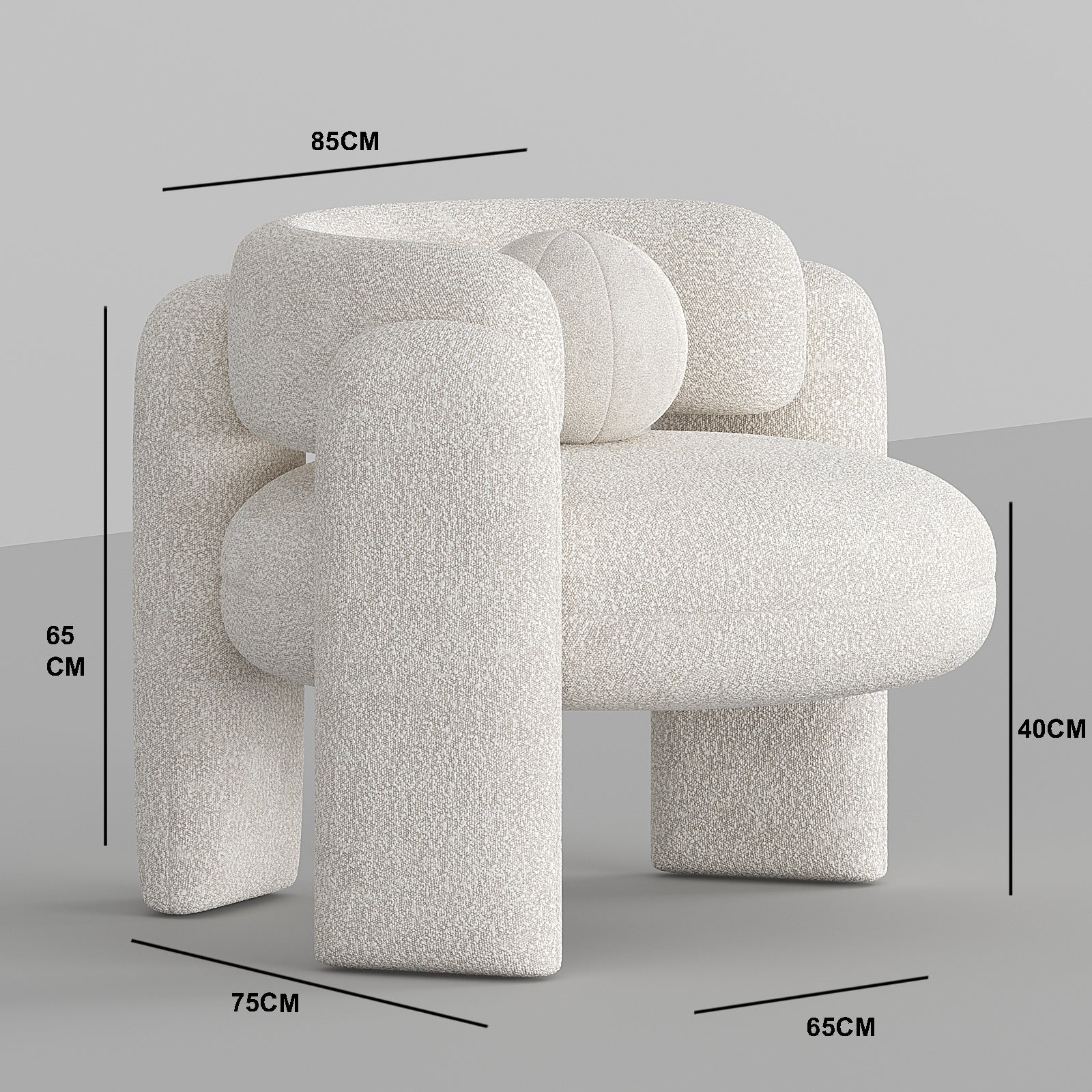 Vector Armchair / White Boucle