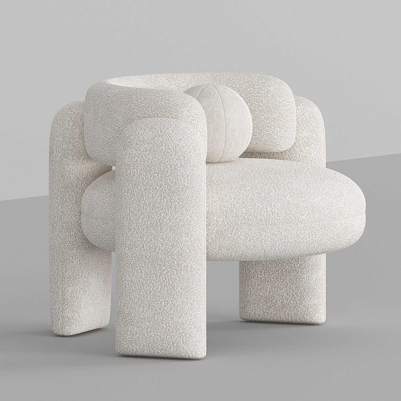 Vector Armchair / White Boucle