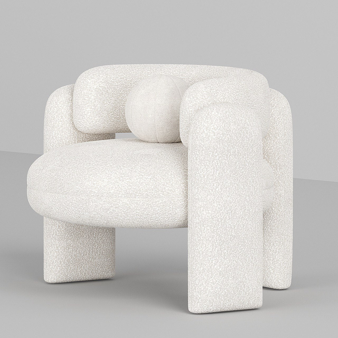 Vector Armchair / White Boucle