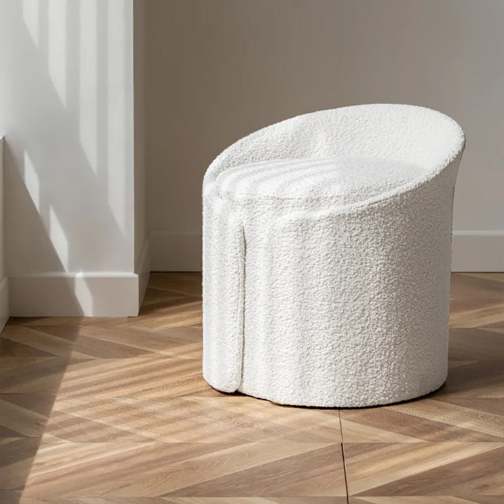 Wool Stool / Boucle Upholstery