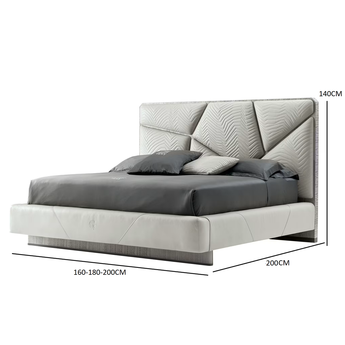 Virello Geometric Leather Bed