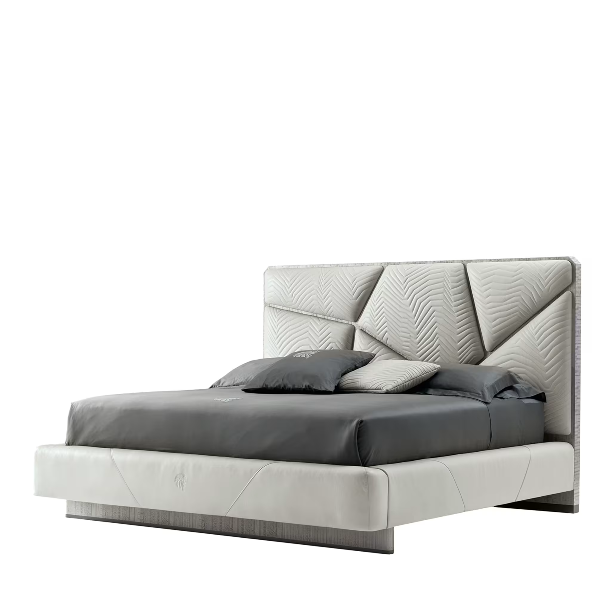 Virello Geometric Leather Bed