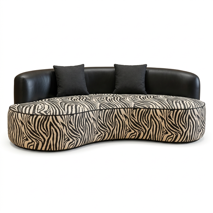 Zevan sofa, directly head-on on white